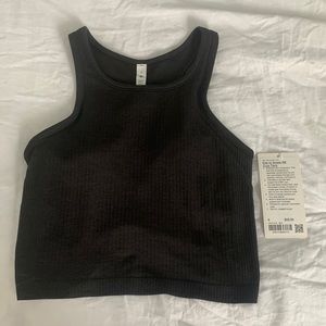Lululemon ebb to street RB crop tank - black NWT